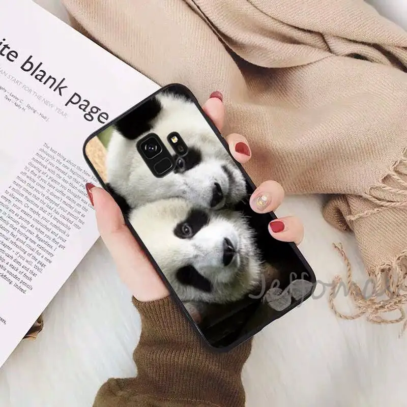 

Cute panda Phone Cases For Samsung S6 S7 edge S8 S9 S10 e plus A10 A50 A70 note8 J7 2017