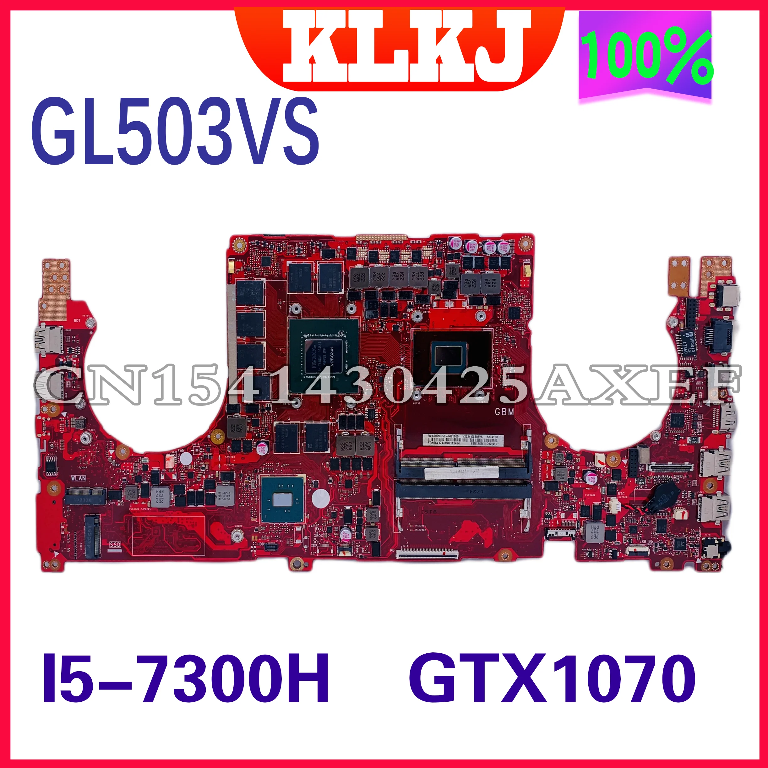 

Материнская плата для ноутбука KLKJ GL503VS для ASUS ROG GL503VS GL503 GL503V, оригинальная материнская плата I5-7300HQ GTX1070 100%, полностью протестирована