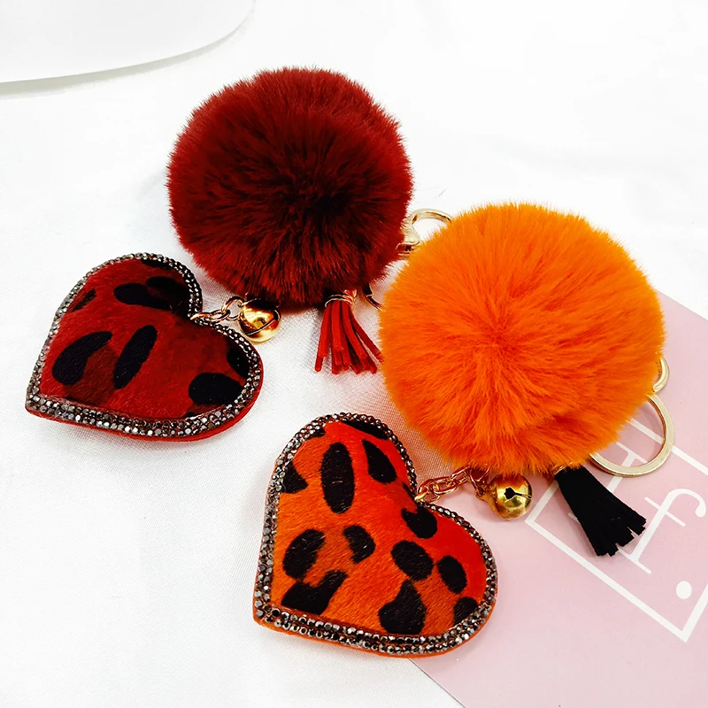 Новые корейские Бархатные Стразы с леопардовым рисунком брелок в виде любовного