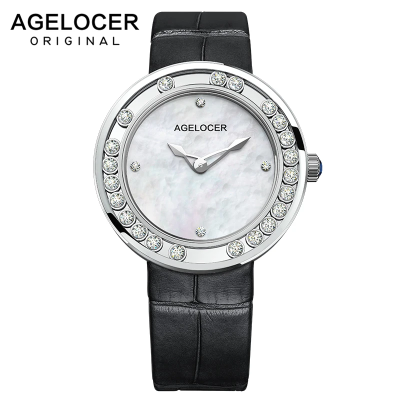 Luxo à Prova Relógio de Quartzo Relógio de Presente Agelocer Moda Feminina Relógios Senhoras Marca Superior D3água Feminino 316l Aço Inoxidável