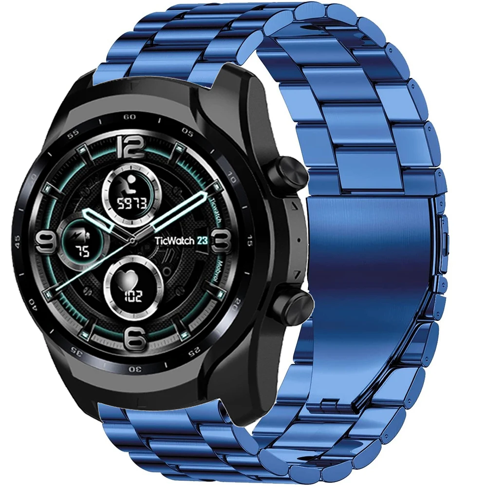 

Металлический ремешок для часов Ticwatch 2/E/C2/GTH, роскошный браслет из нержавеющей стали для ремешка Ticwatch Pro 3 GPS/LTE 2020 GTX E2 S2