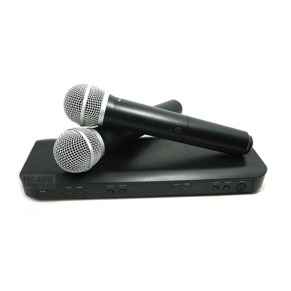 

Grade A Professional UHF Wireless Microphone BLX288 Stage Live Vocals Karaoke System With BLX G-58 Dual Handheld Transmitter Mic