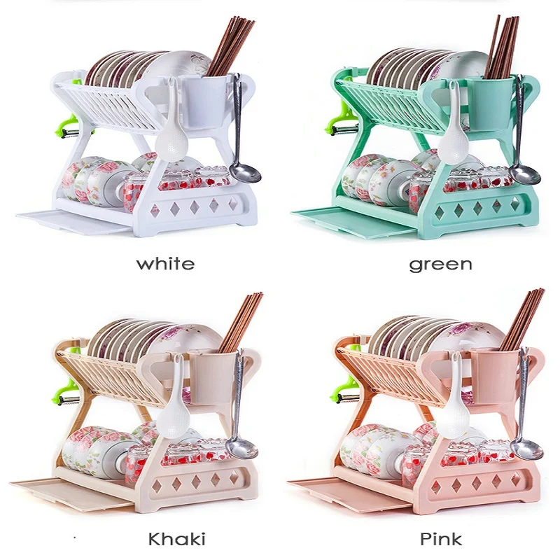 Кухонная сушилка для посуды пластиковый органайзер столовых приборов кухонного