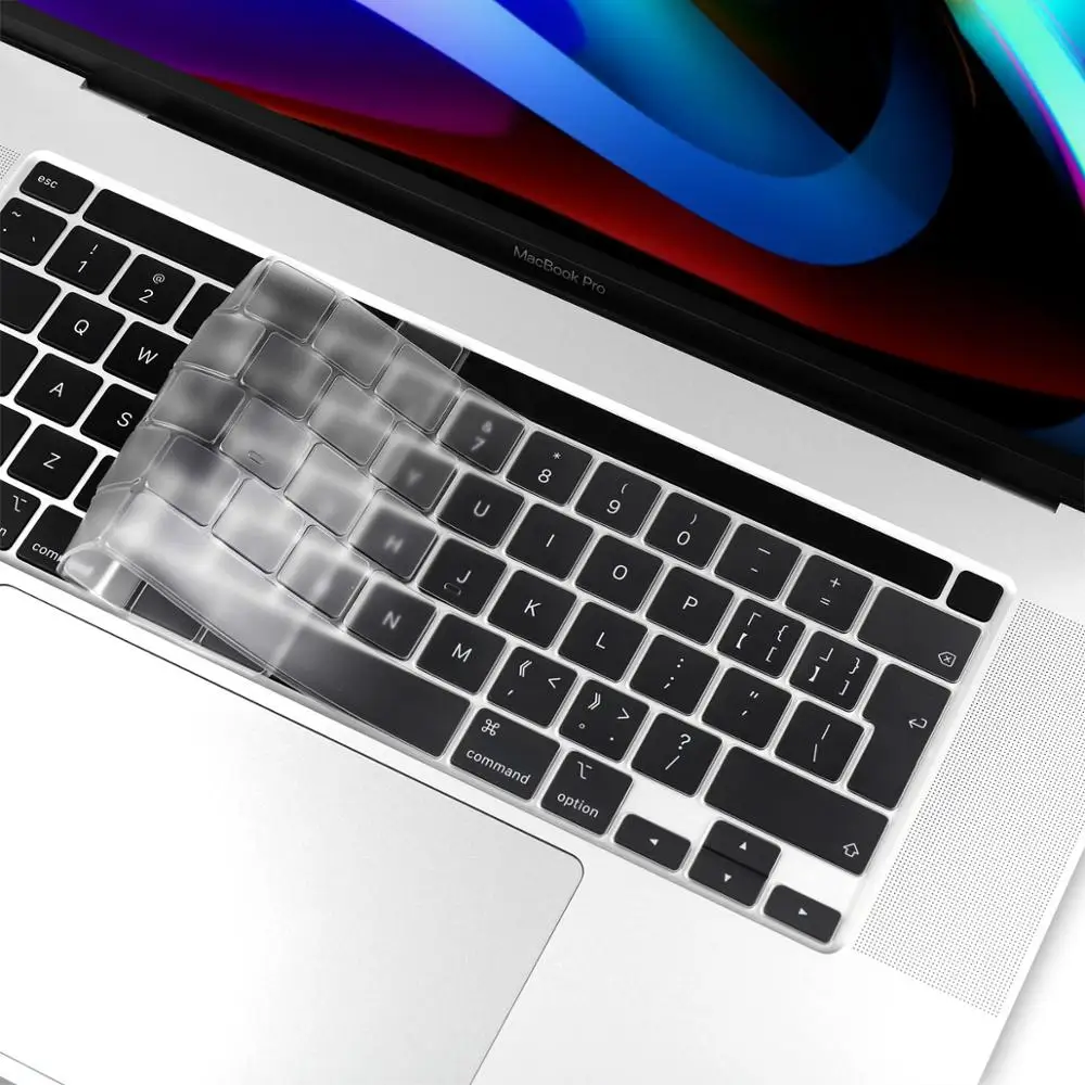 Чехол для клавиатуры из силикона для MacBook Pro 13 15 / Touch Bar A1706 A1707 A1989 A1990 - Цвет: EU TPU Clear