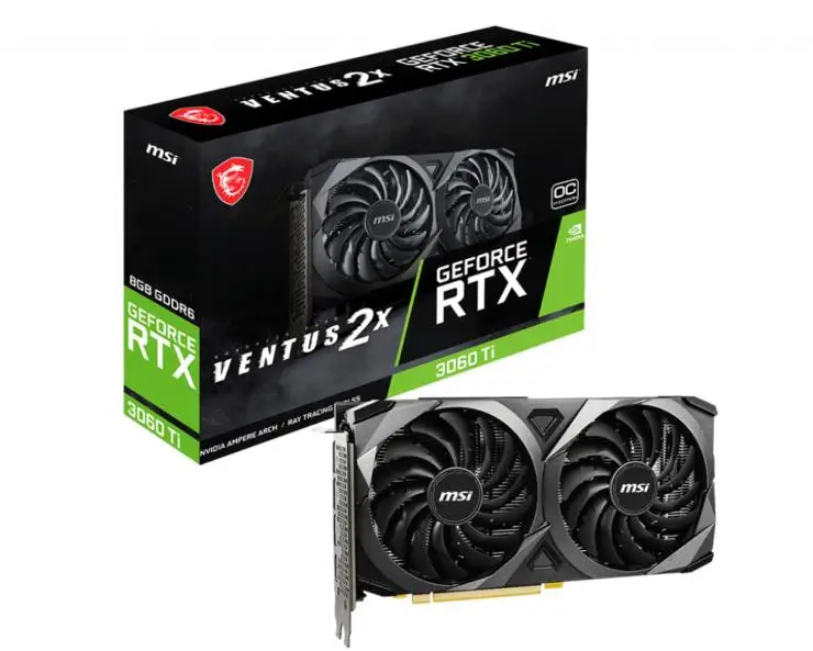 

MSI GeForce RTX 3060Ti VENTUS 2X OC 8GB GDDR6 Card, Heatsink, 256-Bit DP HDMI Graphics Cards, Compatible with PCI4.0 GPU