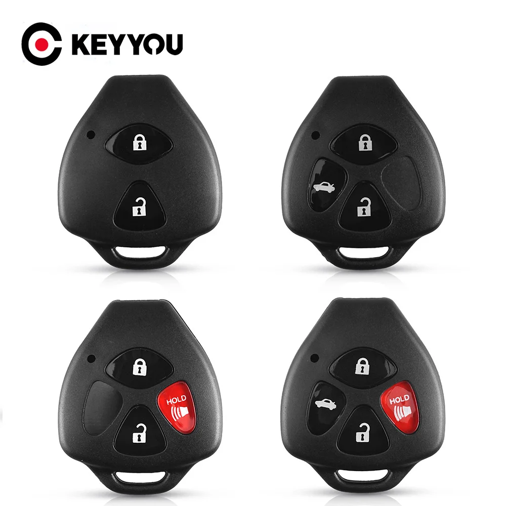 

KEYYOU Car Remote Key Shell For Toyota Camry Corolla Avalon Venza Reiz RAV4 Crown 2007-2012 2/3/4 Buttons No Blade Key Case