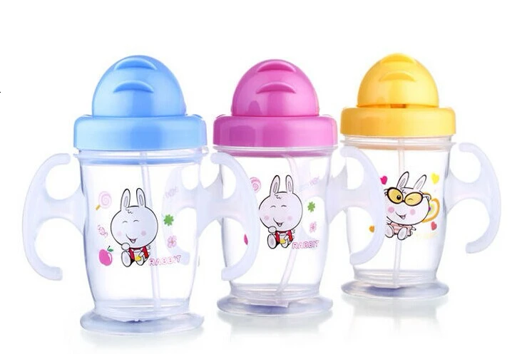 Чашка с соломинкой Infantil, поилка для кормления детей, детские маленькие стаканчики для питья, 250 мл, Мультяшные бутылки для воды, детский Поильник
