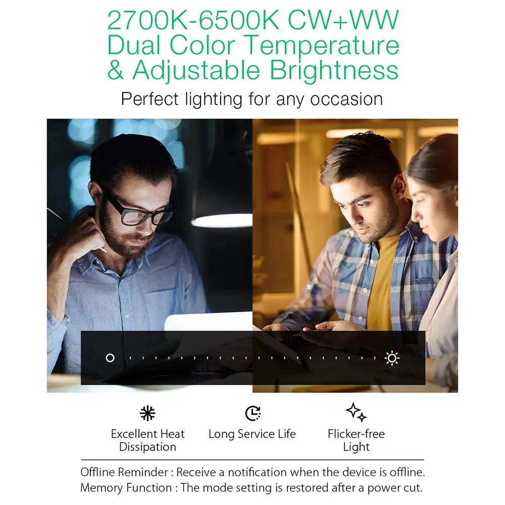 Умная Светодиодная лампа BlitzWolf CW + WW 9 Вт 900LM Wi-Fi | Электроника