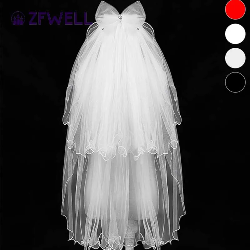 ZFWELL вуаль для детей принцесса тиара свадебное платье расческа двухслойный