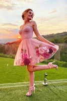 pink cocktail dress 2020 new beautiful flowers for girl party spaghetti strap sweetheart neck formal dress %d0%bf%d0%bb%d0%b0%d1%82%d1%8c%d1%8f %d0%b7%d0%bd%d0%b0%d0%bc%d0%b5%d0%bd%d0%b8%d1%82%d0%be%d1%81%d1%82%d0%b5%d0%b9