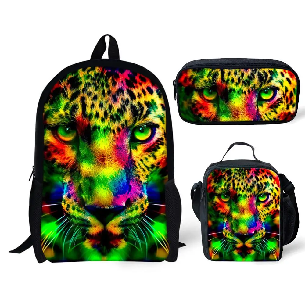 Children School Bags for Boys Girls Camo Animal Leopard Print Schoolbag Kids 3pcs/set Primary Backpack Book Bag Satchel | Багаж и сумки