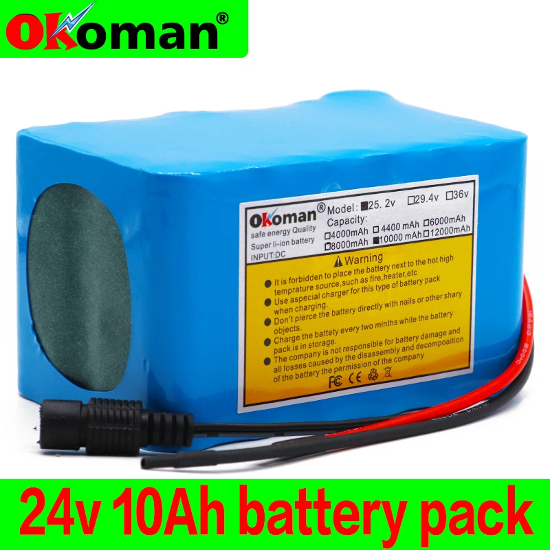 Аккумулятор Okoman 6s4p 24 В 10 Ач 18650 литий-ионный аккумулятор большой емкости 25 2 в 10000