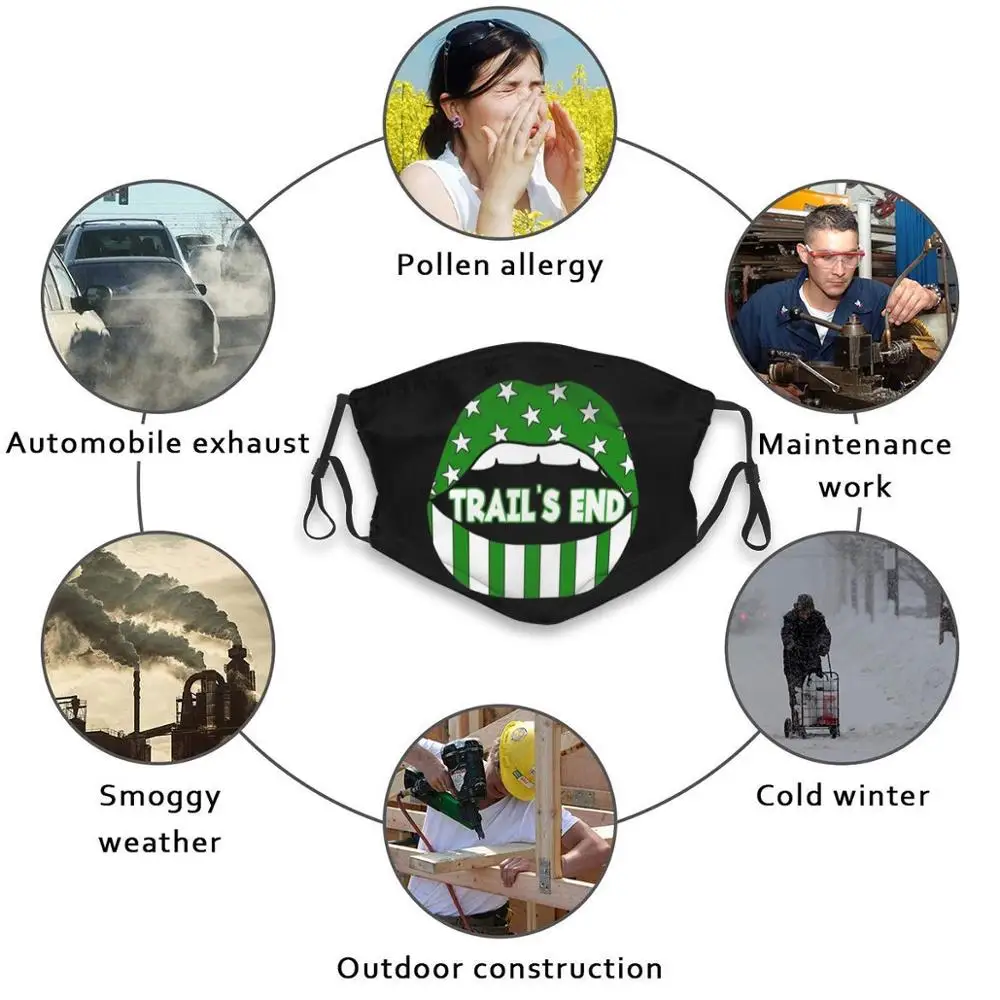 

Trail'S End Camp Lips Sticker Reusable Mouth Face Mask Anti Haze Dustproof Mask With Filters For Child Adult Trails End Camp