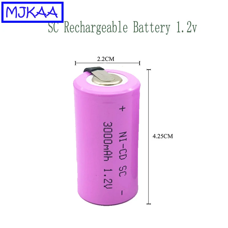 MJKAA 12 шт. SC 1,2 аккумуляторы Ni-CD Ni подводная лодка C 3000 мА/ч, Перезаряжаемые Батарея со сварочным вам на почту после оплаты! Электрическая дрель электрическая отвертка батареи
