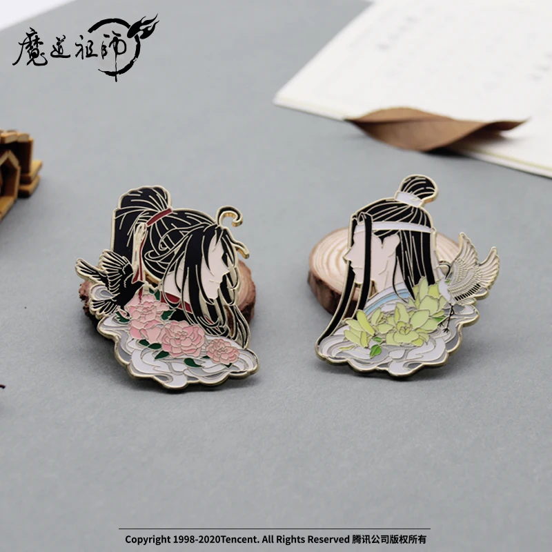 

Grandmaster Of Demonic Cultivation Metal Badge MDZS Wei Wuxian Lan Wangji Button Brooch Pins Cartoon Decor Cosplay Collection