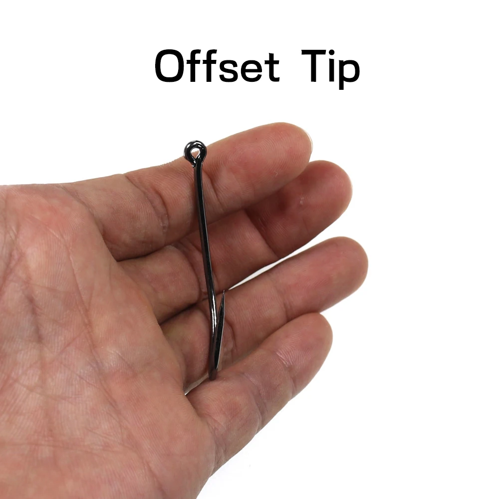 50/25PCS High Carbon Steel Off-set Fishing Hook Nmyph Fly Sabiki Rig/Carp Fishing/Saltwater Jig Lure Hooks Black Nickle
