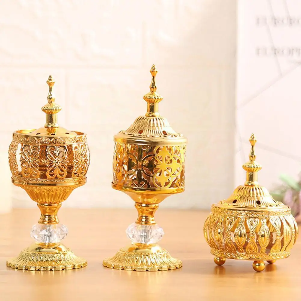 

Incense Burner For Home Middle East European Style Home Burner Decorative Delicate Metal Ornament Incense Golden J6L6