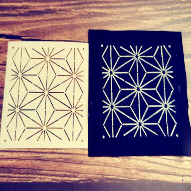 5pcs Classic Style Size 9x9cm Ripple Flower Soft Template DIY Family Tea Mat Handicraft Embroidery Drawing Tool Sashiko - купить по