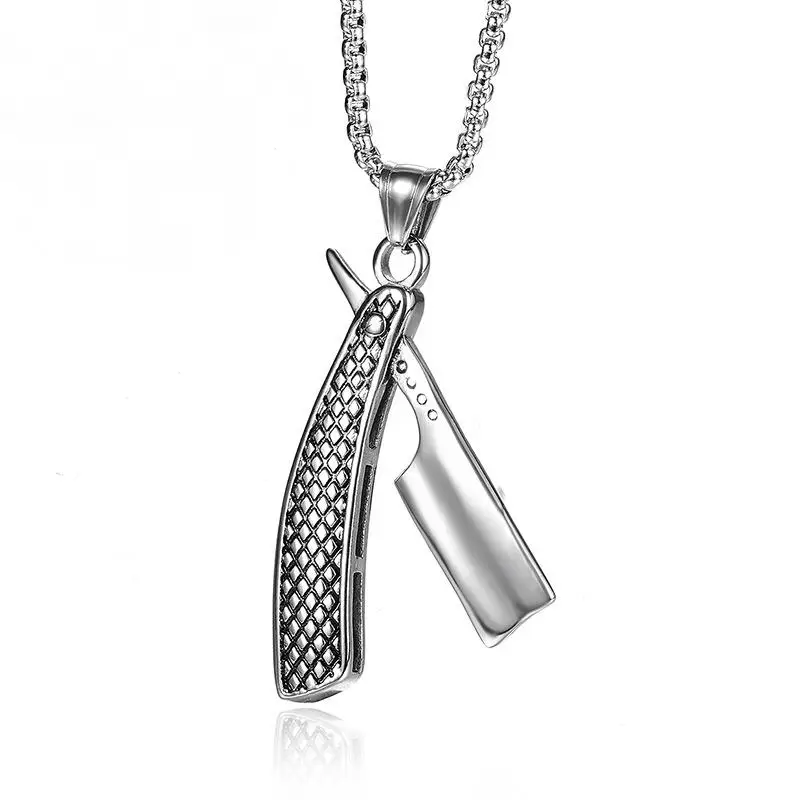

Alloy Razor Personality Men Necklace Barber Shaver Shape Pendant Temperament Jewelry Fashion Accessories