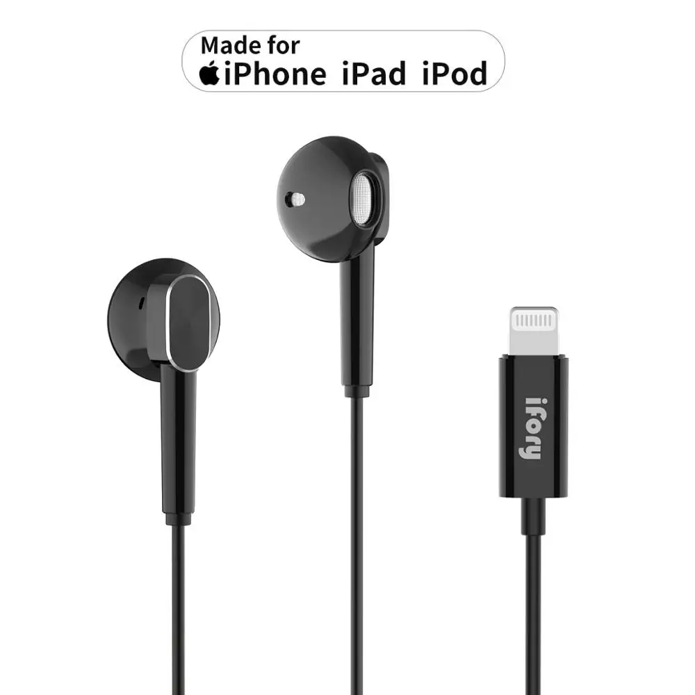 

Lightning Earphones, iFory HiFi Stereo MFI Earbuds, Certified Lightning Earbuds, Mic and Volume Control Compatible with iPhone11