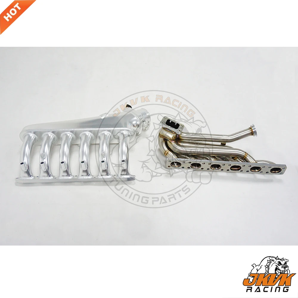 

JKVK RACING Billet Intake Manifold+ Turbo Manifold For M50 M52 E36 325i 328i With 90mm Fuel Rail Kit Throttle Body set 1992-1998