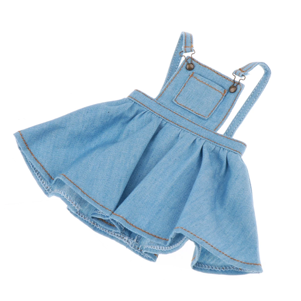 Модная кукольная одежда для кукол 12 дюймов джинсовая юбка на подтяжках Blythe Azone