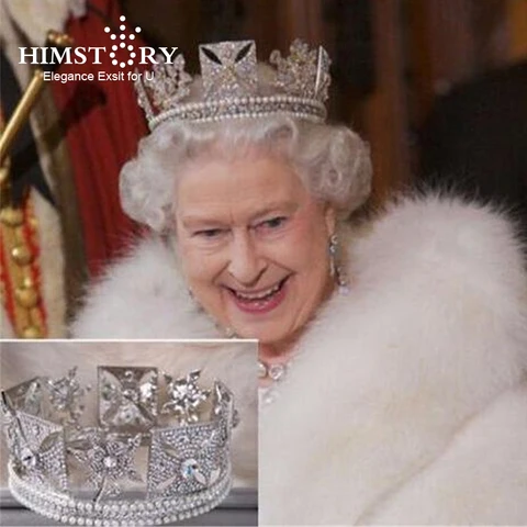 HIMSTORY Роскошная свадебная корона Елизаветы Европейская королева со стразами аксессуары для волос женская бижутерия