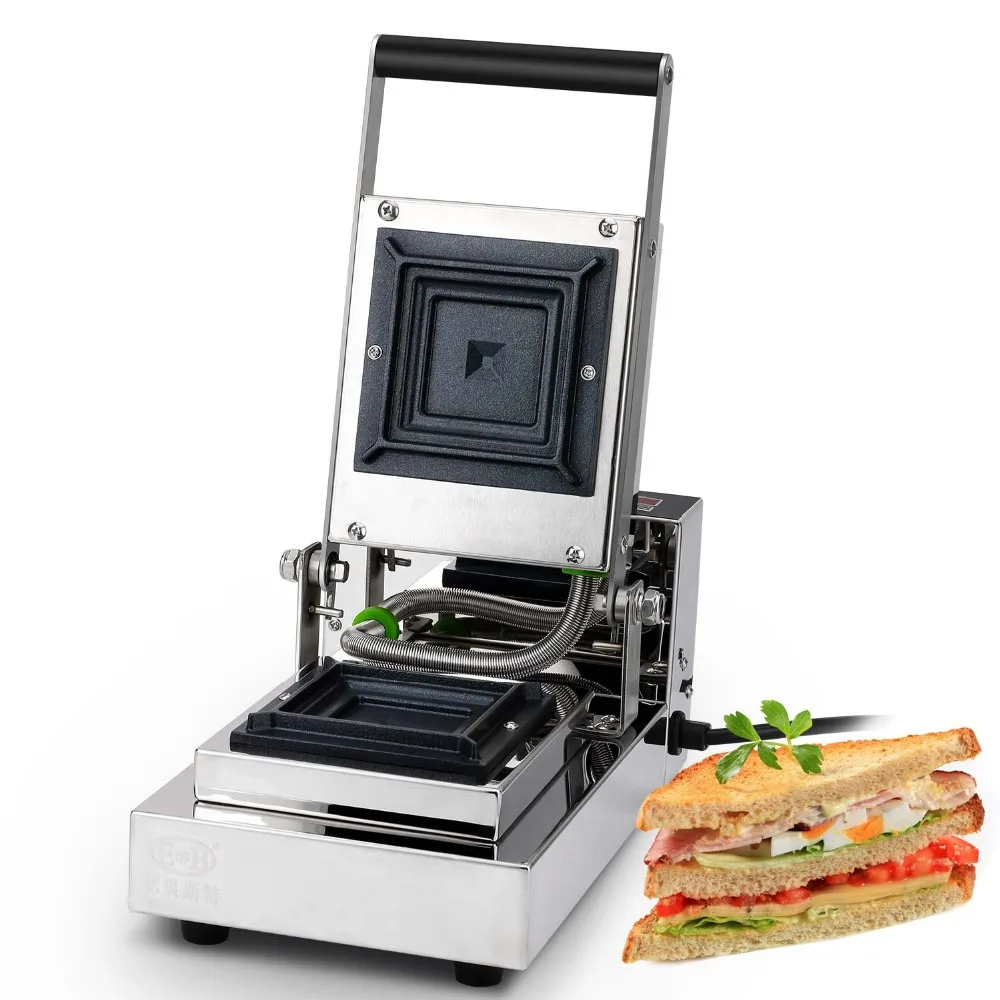 3 Mins Fast Making Sandwich Machine Sandwich Toaster Nonstick Panini Press Fresh Breakfast Sandwich Machine Grill 220V 600W