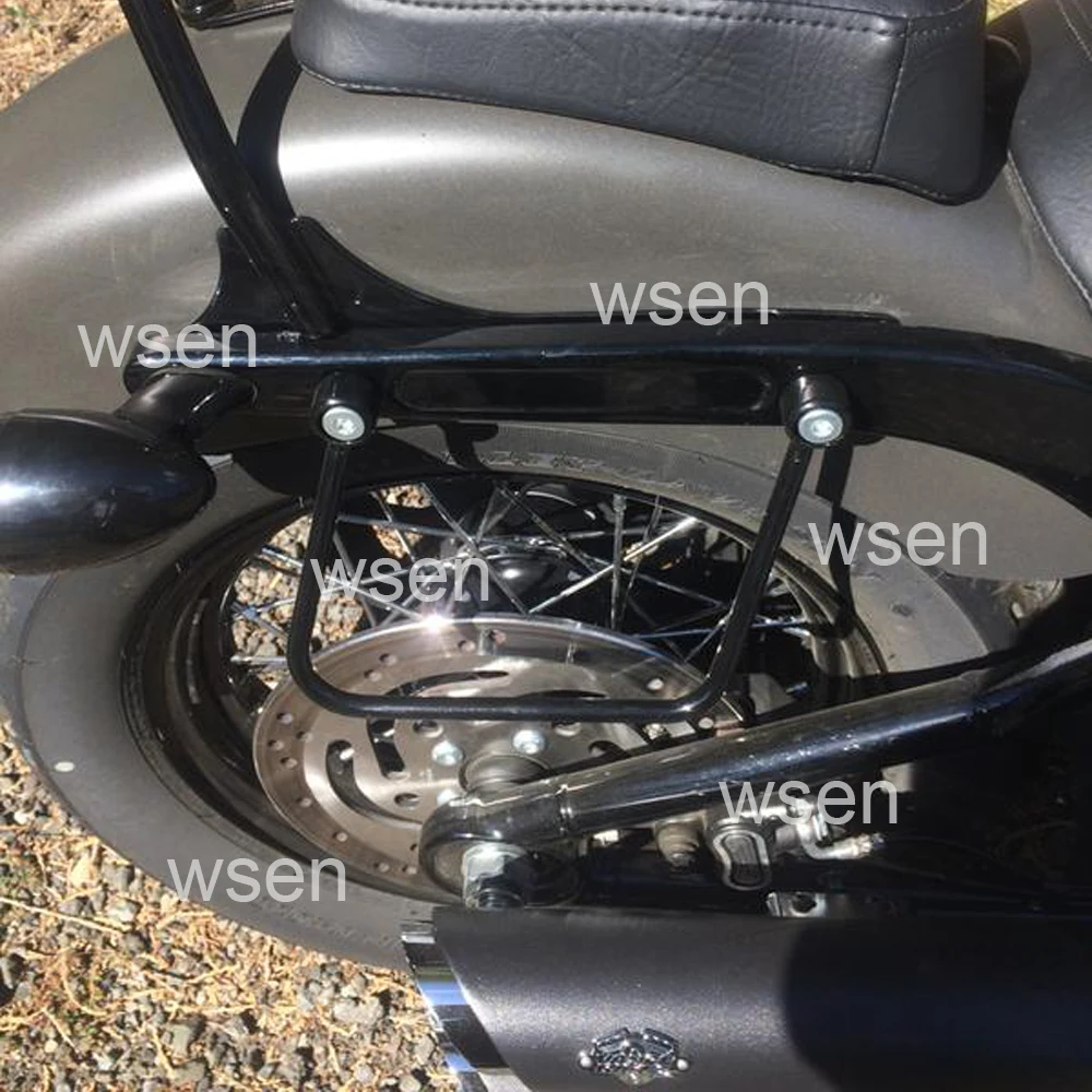 Глянцевый черный седельная сумка поддерживает для моделей Harley Davidson- Softail FLSL и FXBB