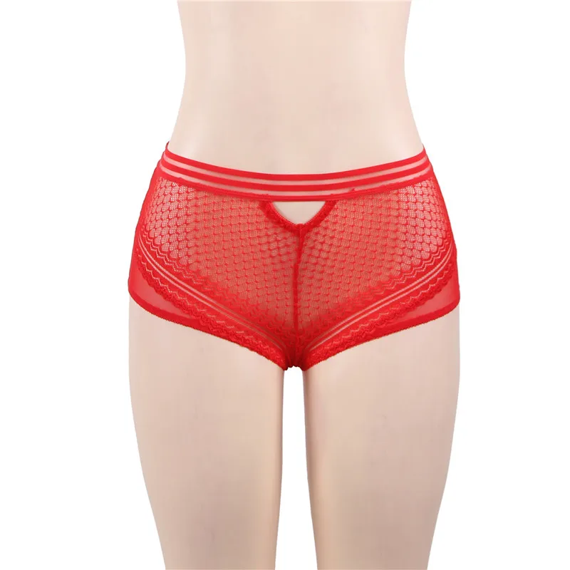 Трусы женские Ohyeahlover черные фиолетовые красные прозрачные дышащие большие