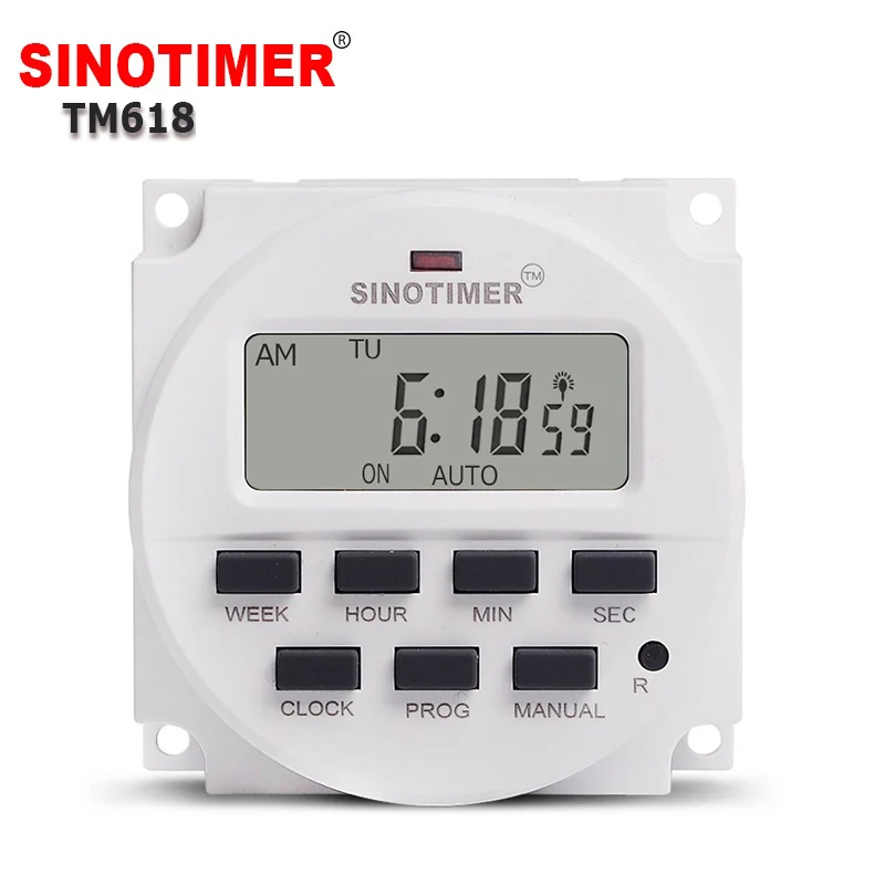 TM618sH-2 Timer 220 В AC 1 секундный интервал супер большой 1,6 дюймовый дисплей 7 дней программируемый цифровой таймер реле напряжения выход таймер переключатель - Цвет: TM618sH-2 Timer
