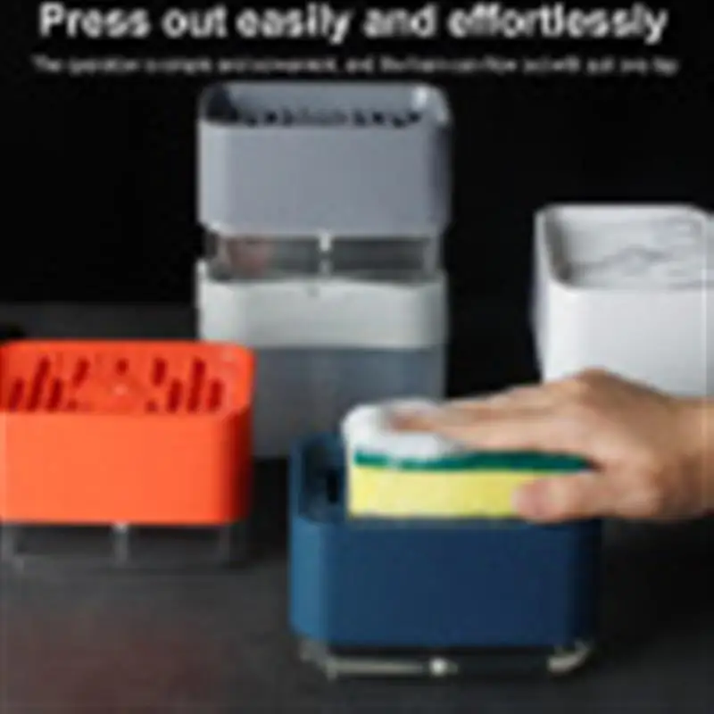 

Soap Pump Dispenser with Sponge Cleaning Liquid Dispenser Container Manual Press Pump Box Soap Kitchen Cleaner Tool