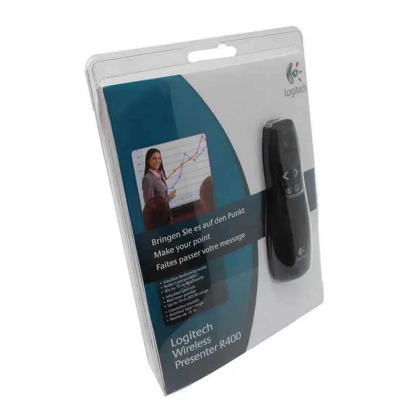 Презентер (пульт ДУ) LOGITECH Presenter R400 радиус действия 15 м цвет черный 910-001356 - купить по