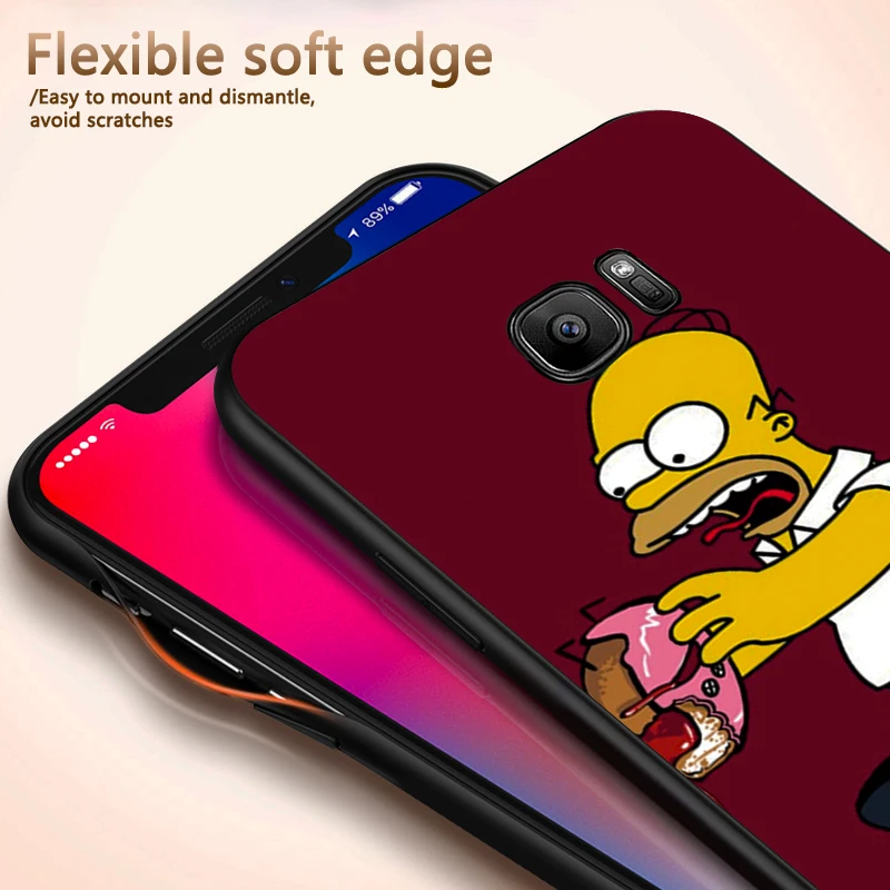 Для samsung S6 S7 Edge чехол для телефона забавные Симпсоны S8 S9 S10 PLUS мягкий TPU NOTE M10 20 30