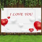 Виниловый фон для свадебной фотосъемки с изображением большой сердечки красной розы и цветов я люблю вас Счастливый День святого Валентина