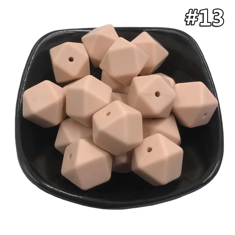 5PCS Beads 13 5 шт./компл. силиконовые шестигранные шарики 17 мм Силиконовые Шарики фитинг BPA бесплатно пищевого качества детские жевательные прорезыватели Прорезыватель Соска клип игрушка - Цвет: 5PCS Beads 13