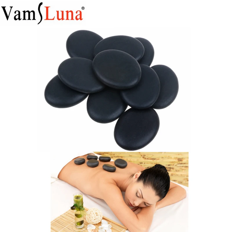 12 шт. Профессиональный небольшой массажный набор горячих камней натуральные