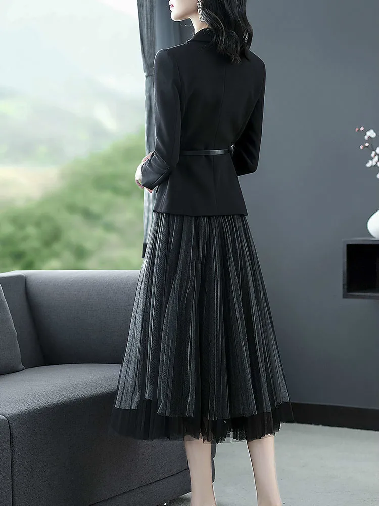 Весна 2020 женское элегантное деловое платье Женский Стильный костюм куртка топы +