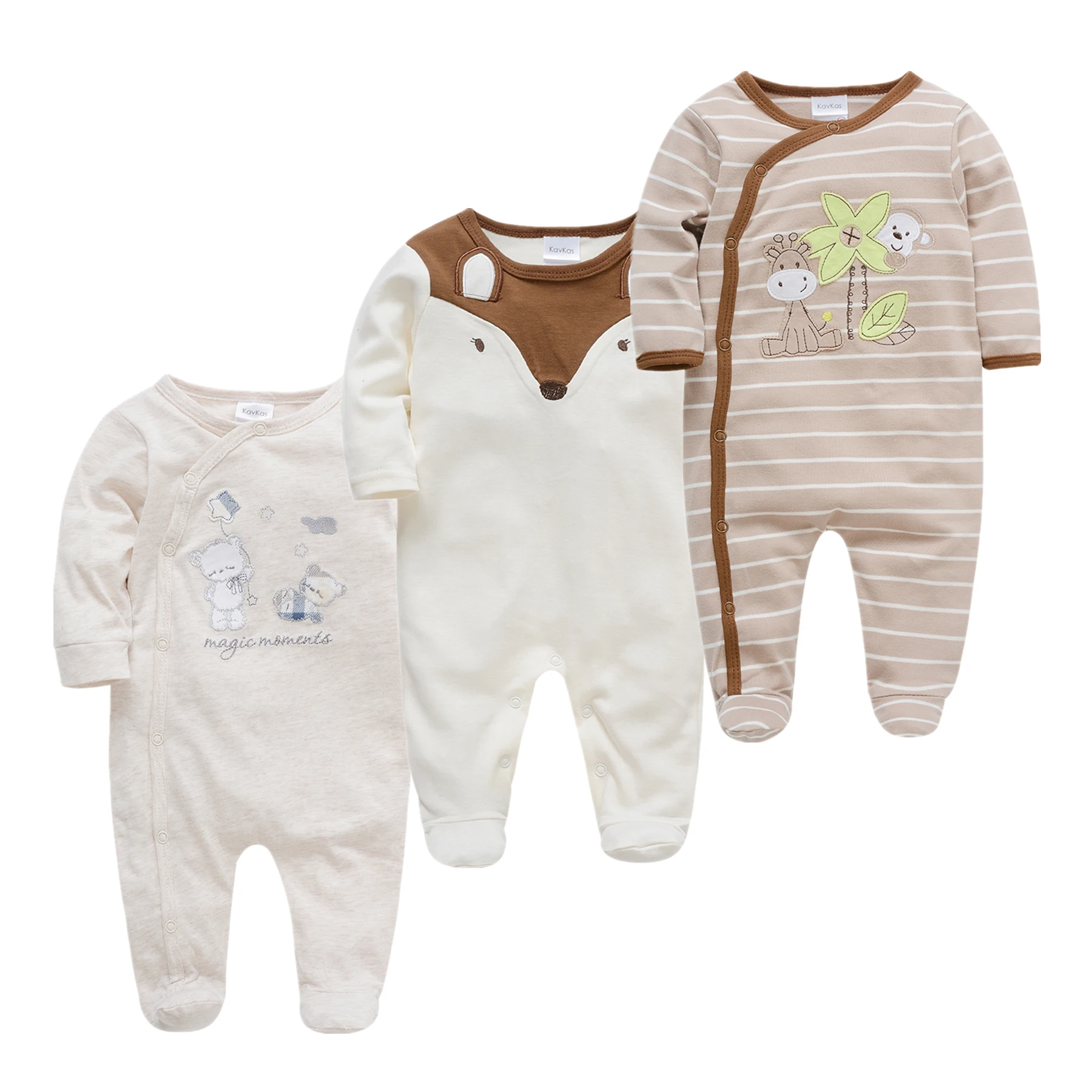 

3PCS New Toddler Baby Boy Jumpsuit Onsies Long Sleeve Infant Romper Cute Newborn Baby Girl Pajamas Spring Clothes Ropas Bebe De