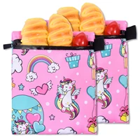 reusable snack bag sandwich bread snack pouch waterproof food storage container zippered lunch bag for camping travel present