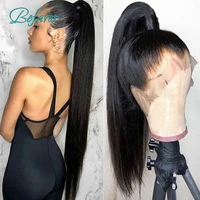 360 lace frontal wig straight human hair wigs ponytail pre plucked brazilian hair remy for black women 360 lace wig baby hair