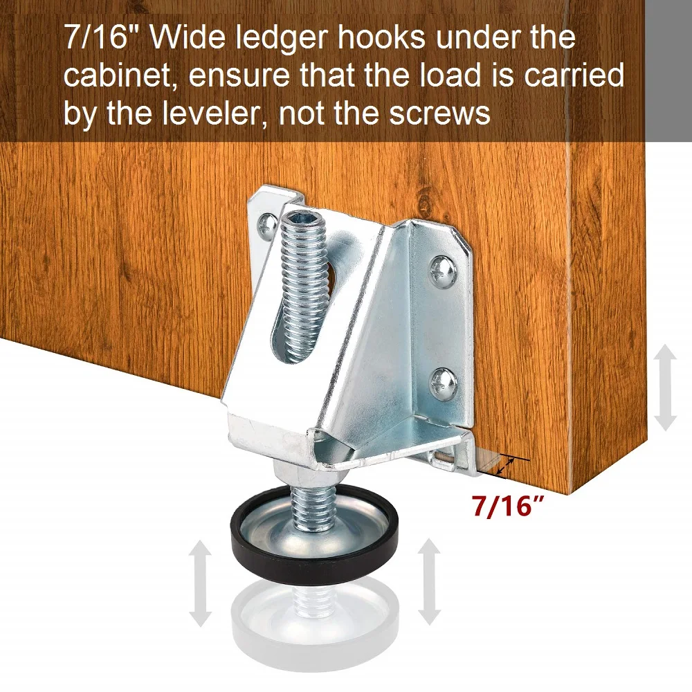 4PCS Carbon Steel Adjustable Foot Legs Levelers Heavy Duty Leveling