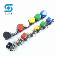 10pcs b3f 4055 12127 3mm tactile switches push button tact switch with a24 color round button cap