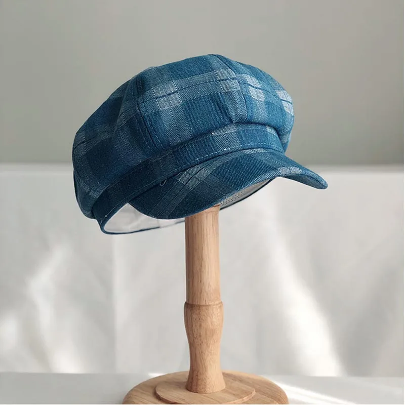 Восьмиугольная кепка Fibonacci для мужчин и женщин клетчатый берет ретро-козырек