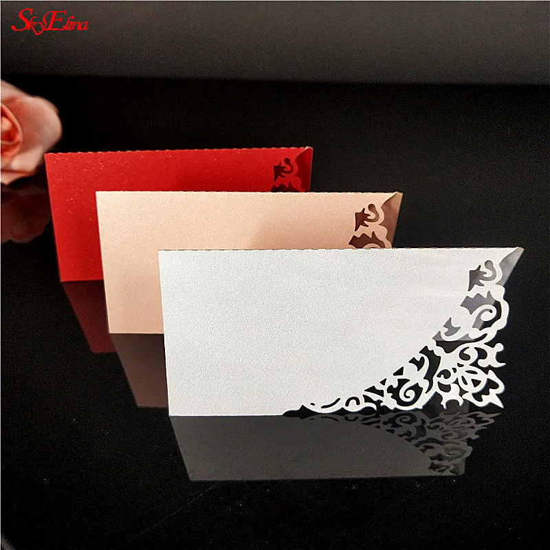 10/50/100 шт День рождения декор место карты лазерный полый с узором сердце Форма