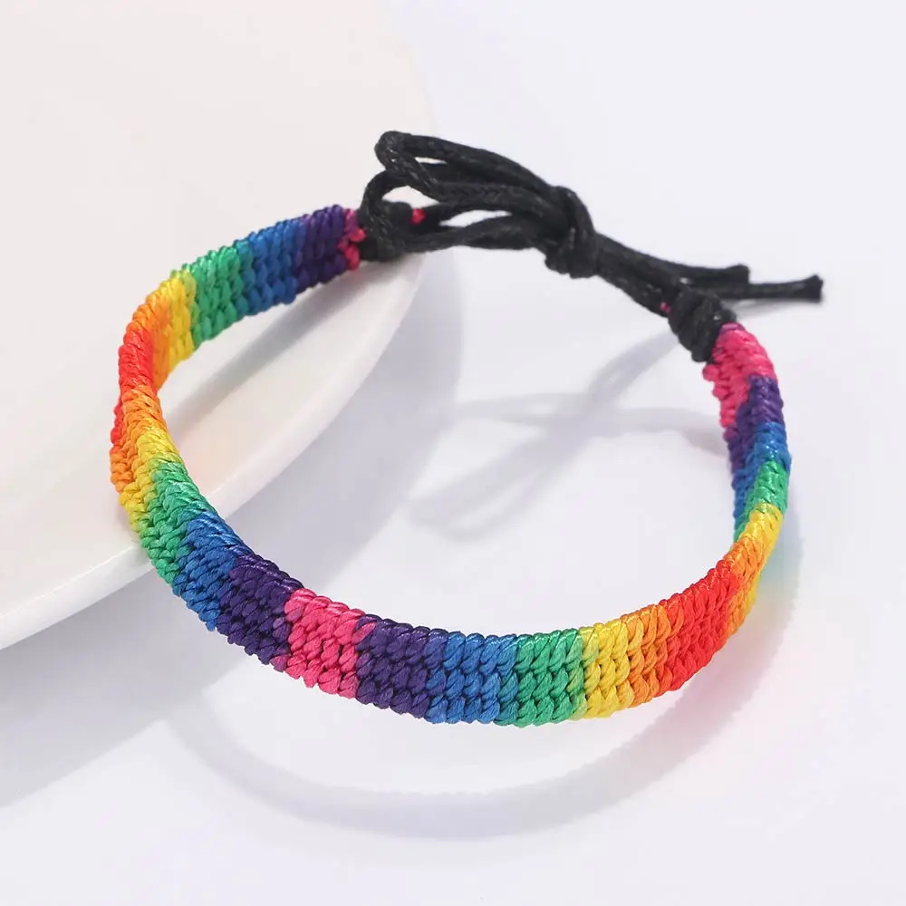 Новый гей Прайд градиент цвета радуги унисекс браслет ювелирные изделия