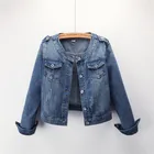 Куртка женская укороченная из денима, Классическая джинсовая куртка, большие размеры 3xl, 4xl, весна-осень 2021