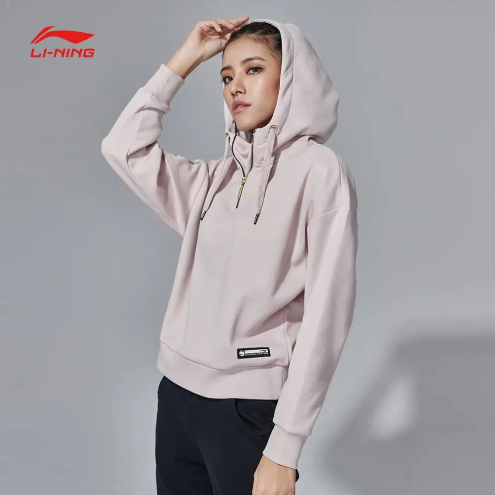 (Распродажа) Li-Ning Женская Толстовка BAD FIVE для баскетбола теплый флис 66% полиэстер