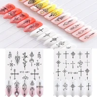 nail art stickers transfers design lace jewellery decals water black