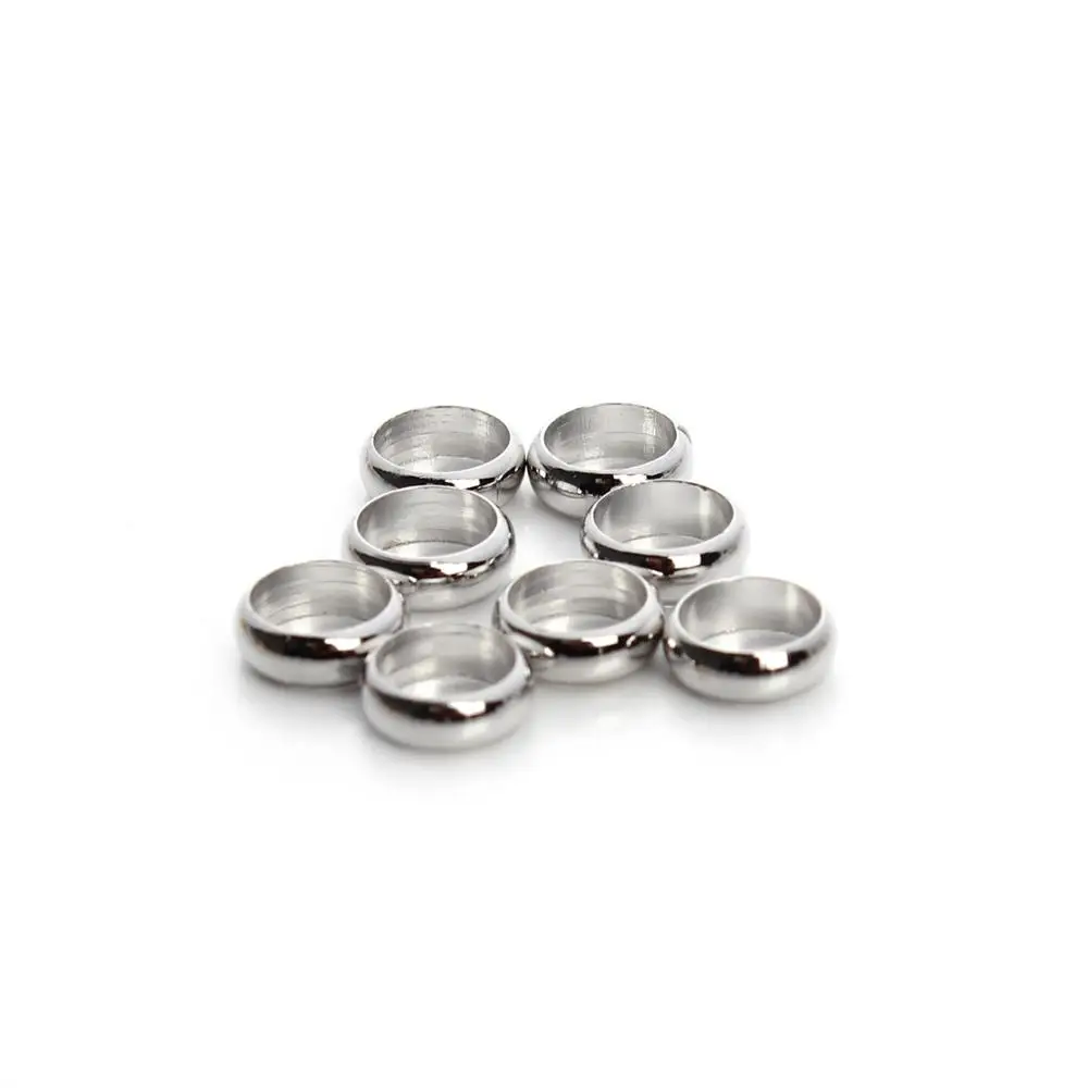 

100PC Alloy Beads Round DIY Accessories Jewelry Findings Components Necklace Earring Bracelet Fixed Holder Gold Color Sliver